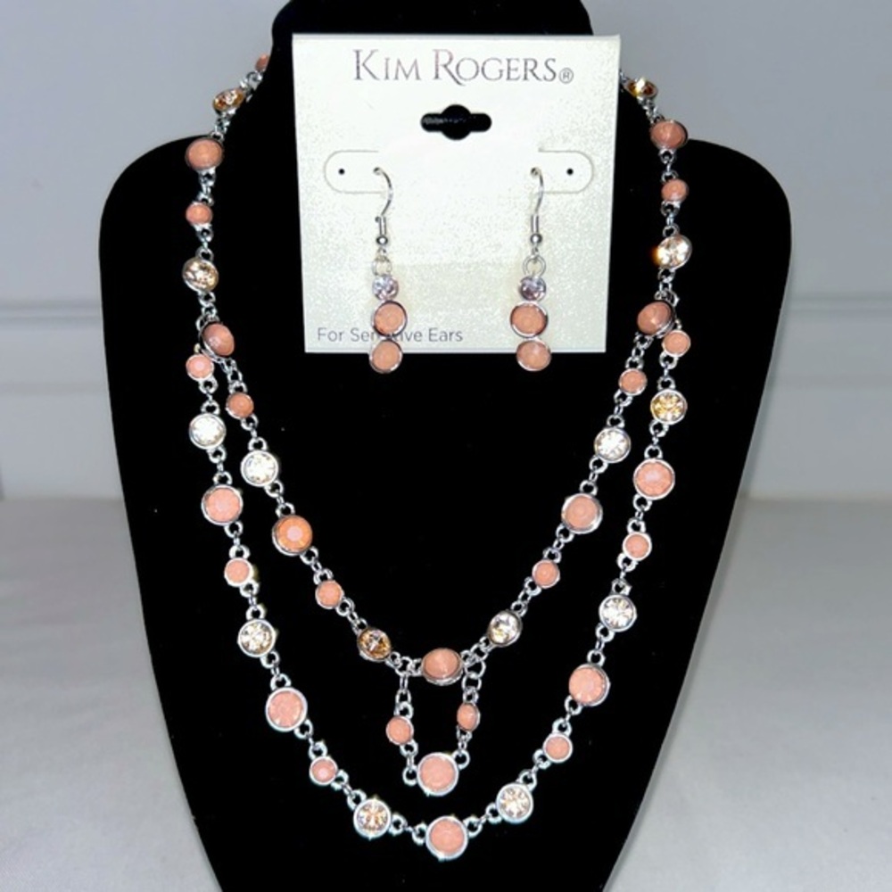 Kim Rogers | Blush Pink | Necklace & Earring Set | New With Tags
